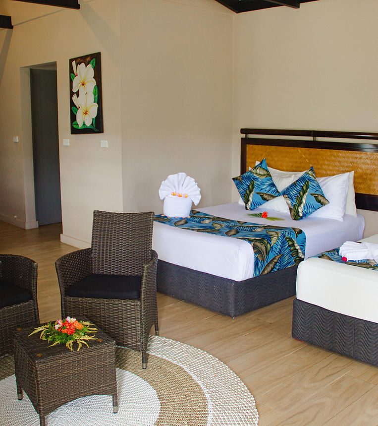 King Family Villa — a spacious pool-view room with separate bedroom and patio